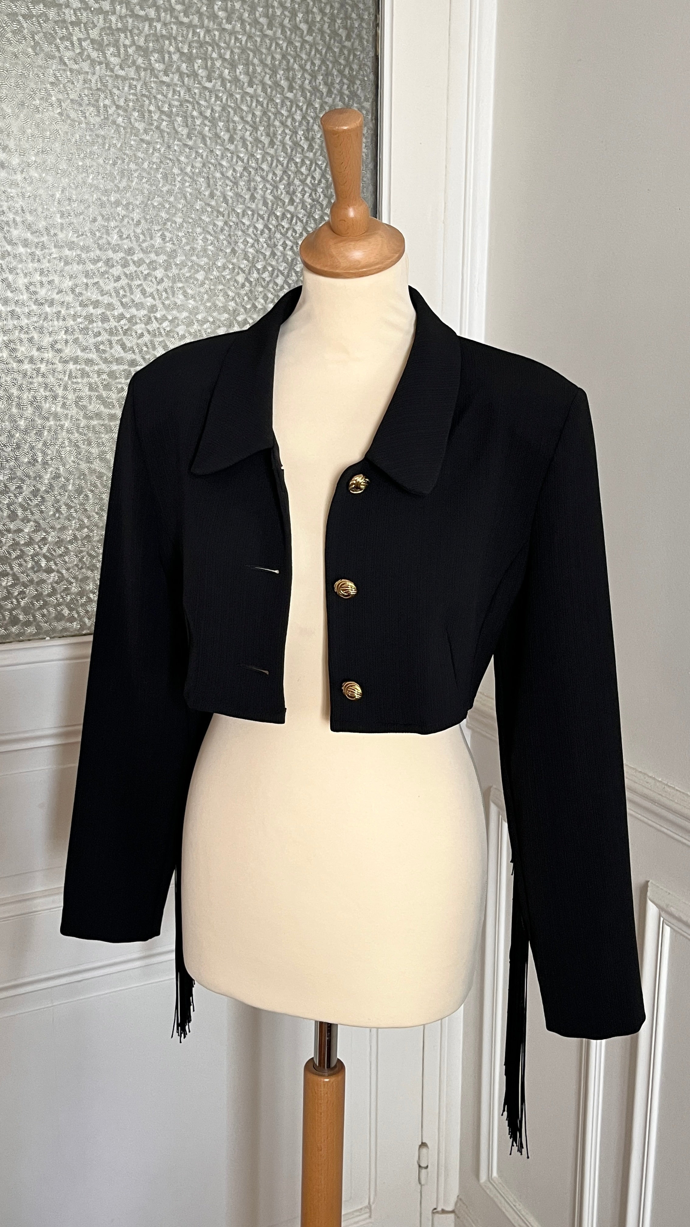 Blazer court à franges - Du 36 au 42