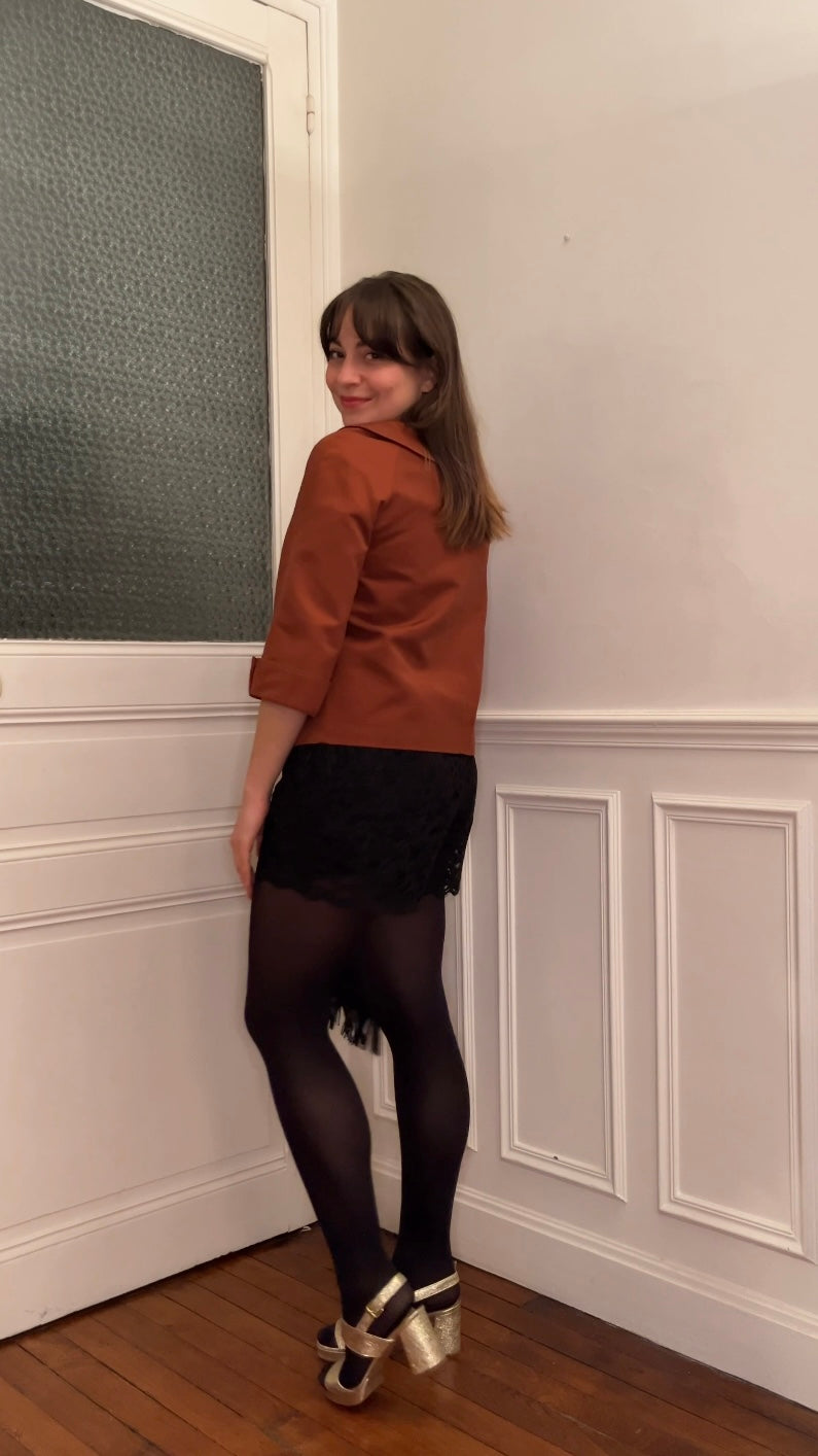 Veste courte châtaigne - Du 36 au 42