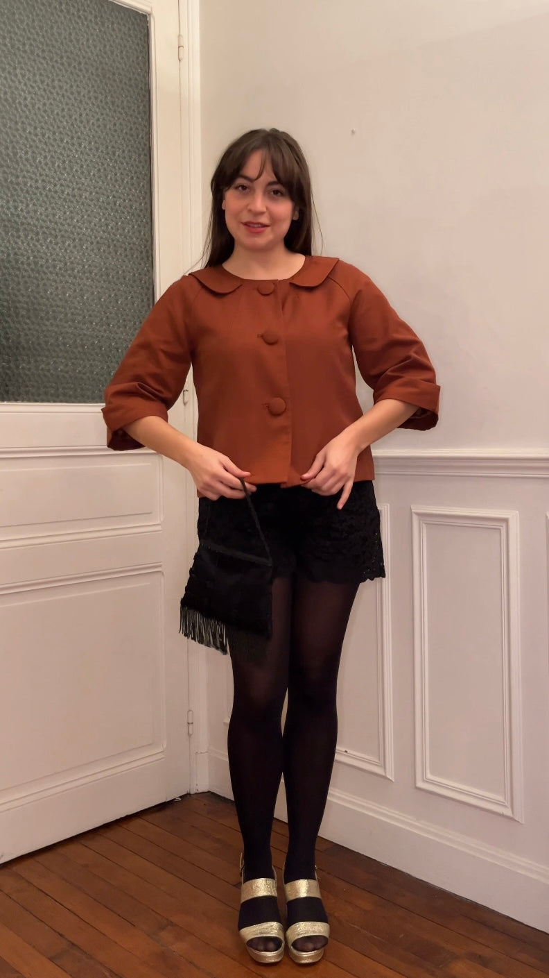 Veste courte châtaigne - Du 36 au 42