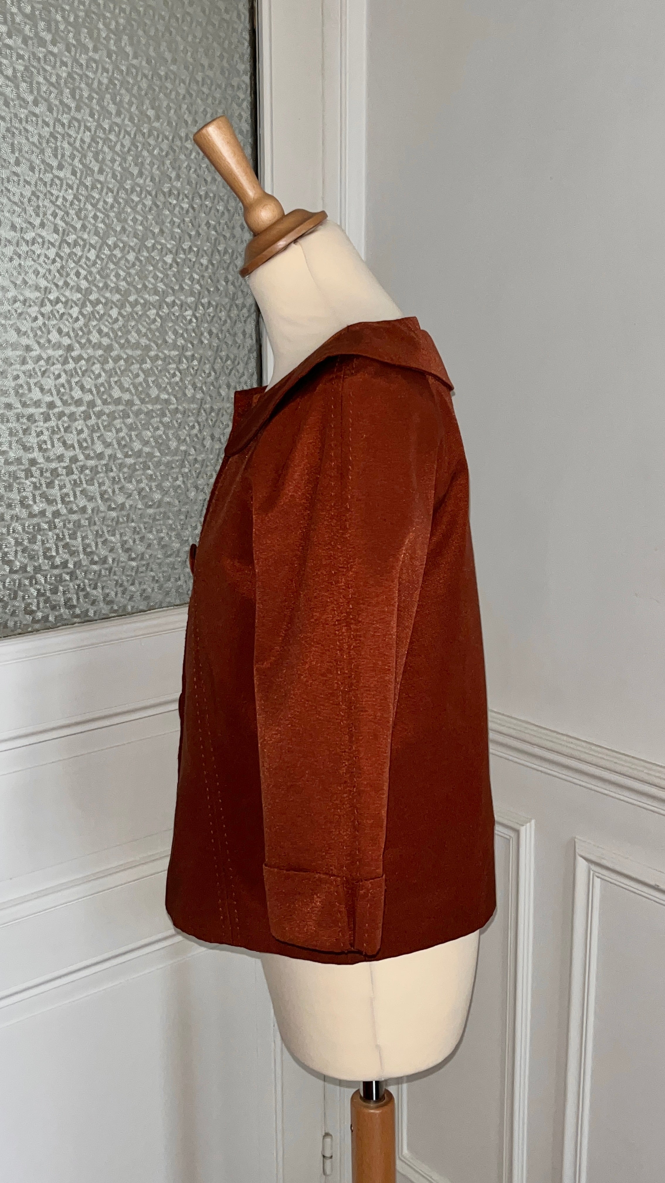 Veste courte châtaigne - Du 36 au 42