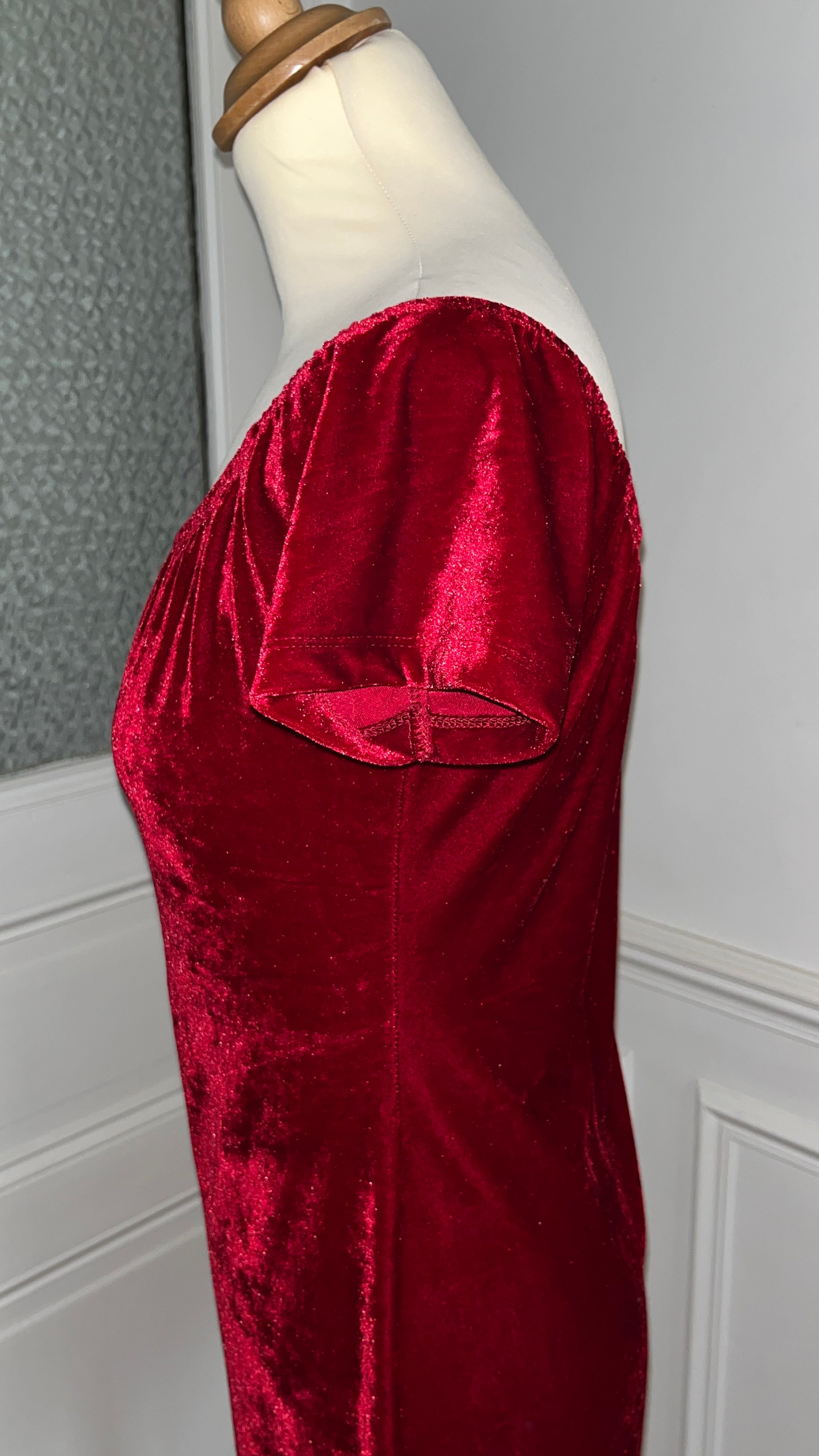 Robe velours épaules dénudées - Du 36 au 42