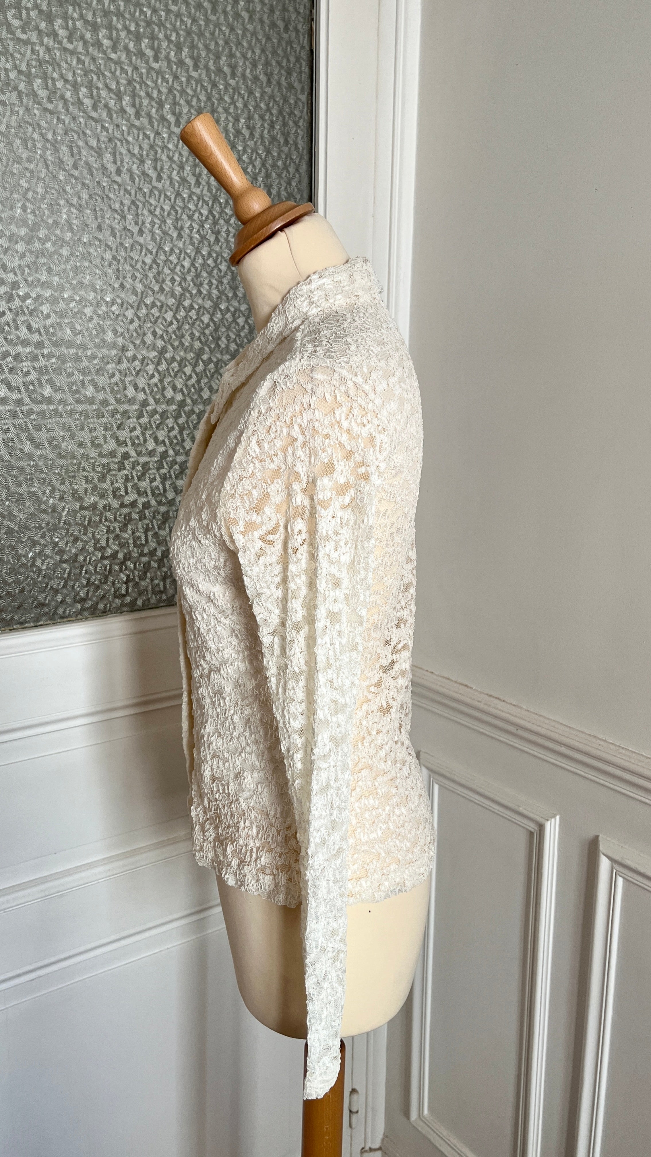 Chemisier dentelle crème - Du 34 au 42