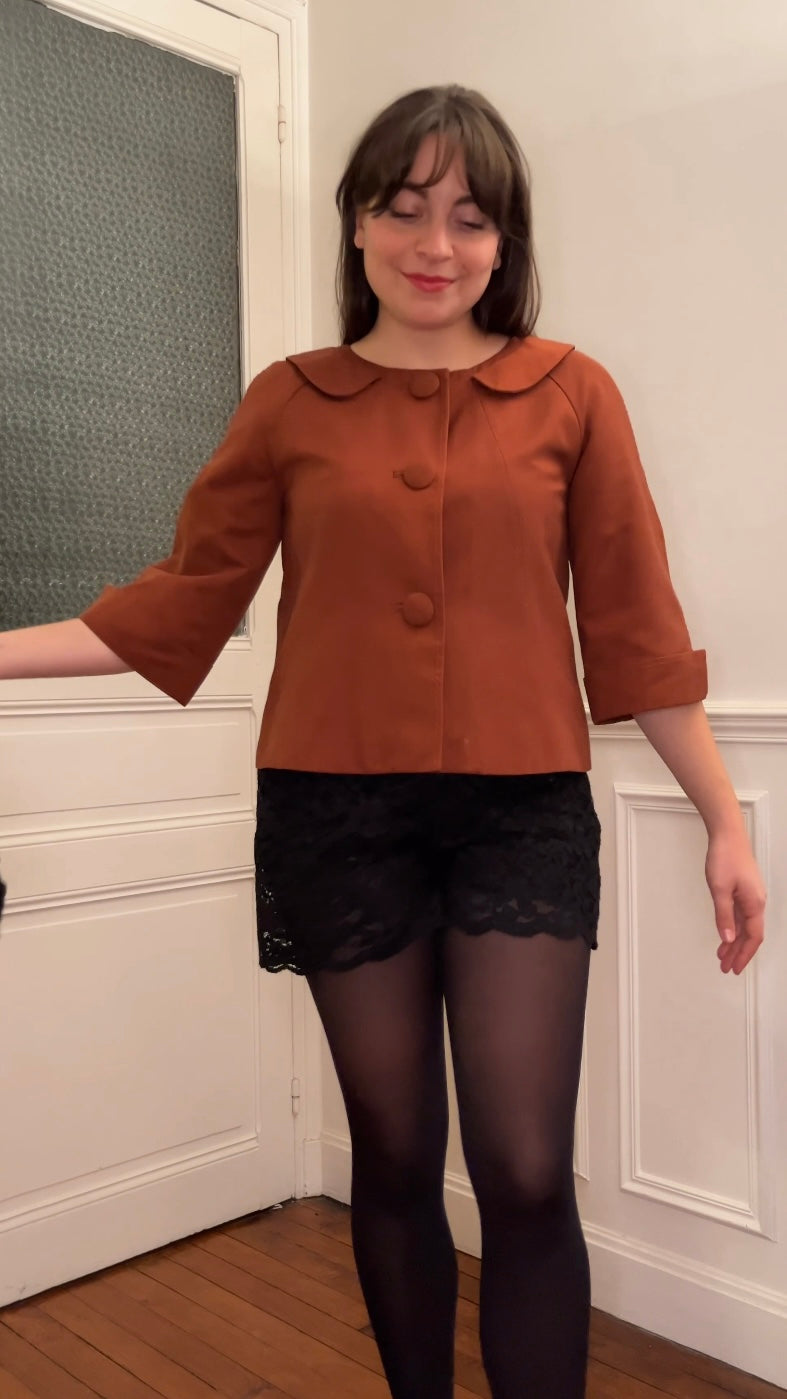 Veste courte châtaigne - Du 36 au 42