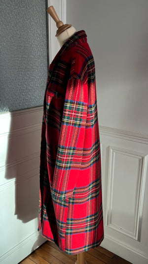 Manteau long tartan - Du 38 au 48