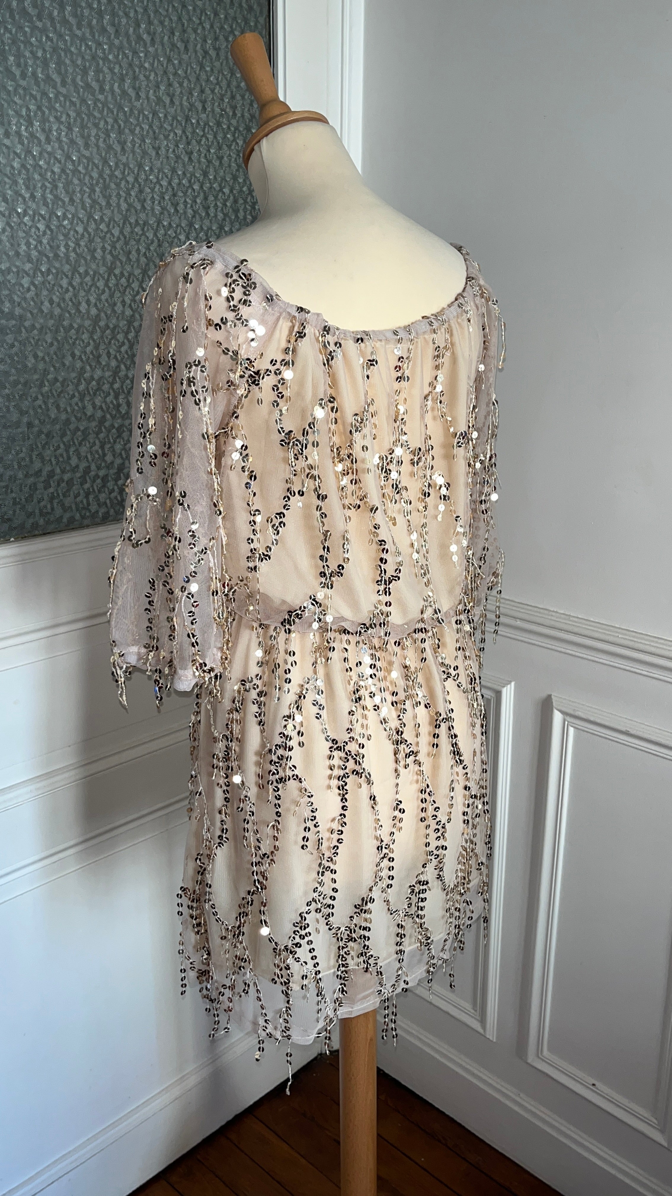 Robe champagne à sequins - Du 40 au 44