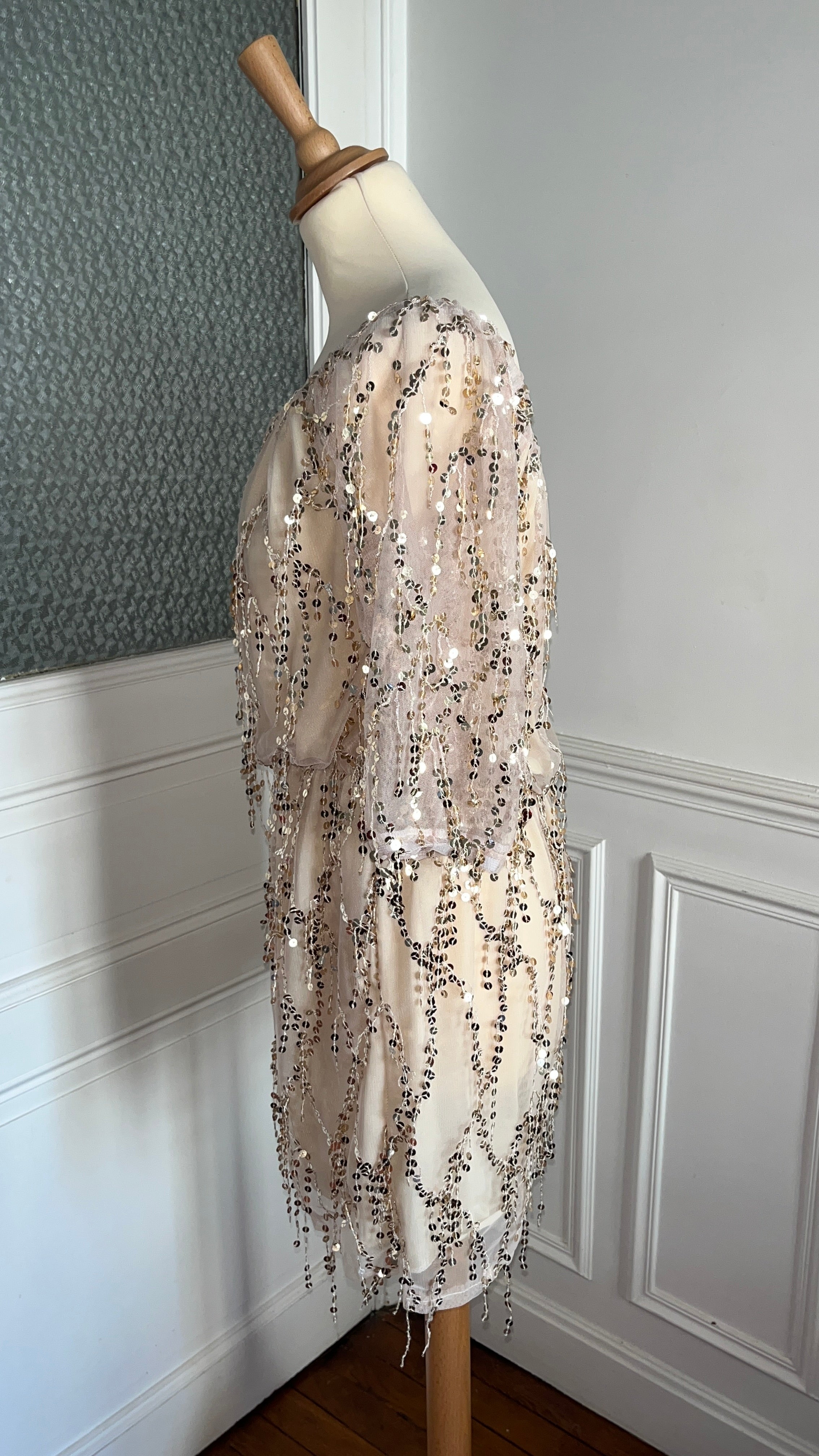 Robe champagne à sequins - Du 40 au 44