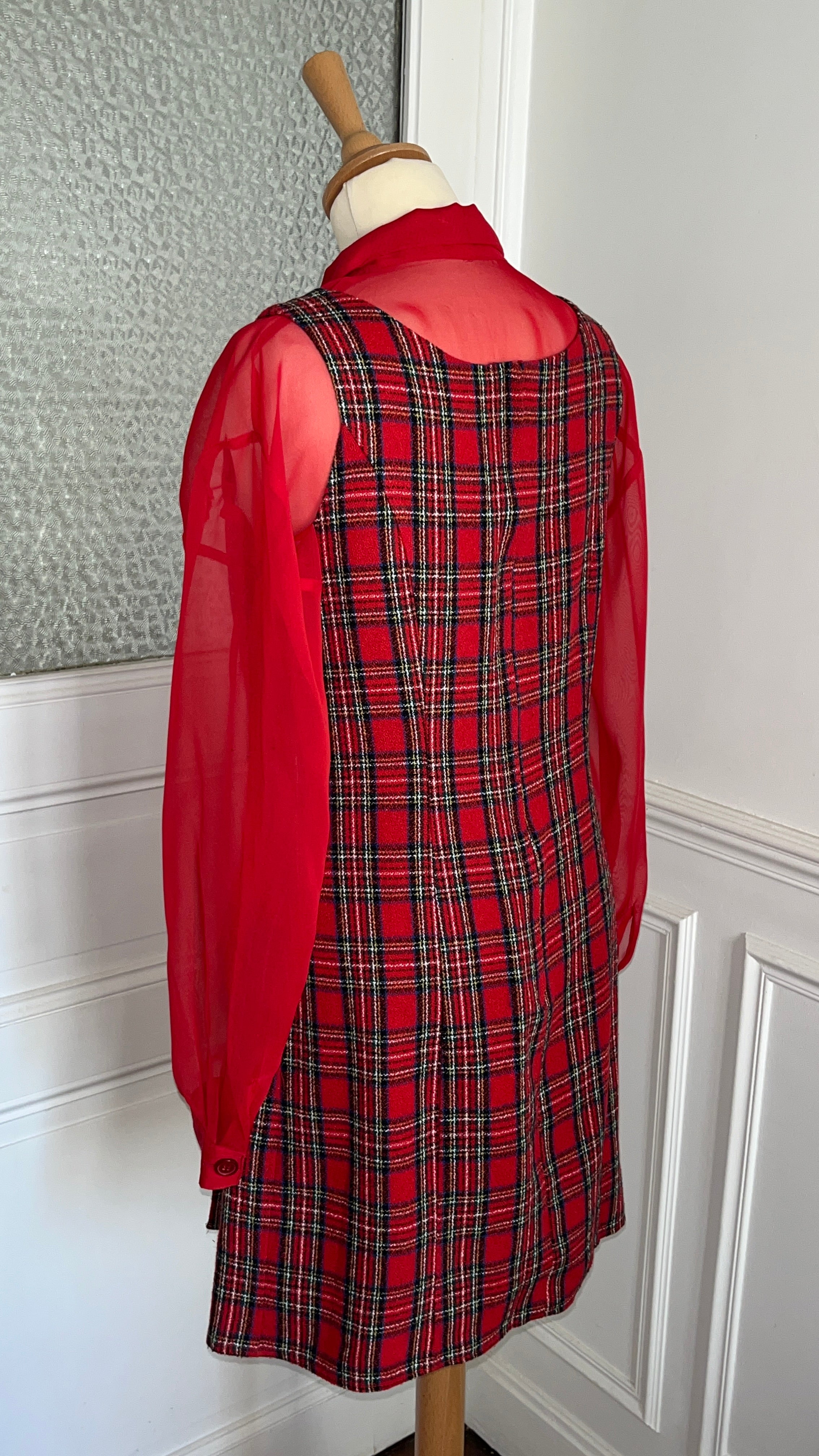 Robe chasuble tartan 90's - Du 38 au 42