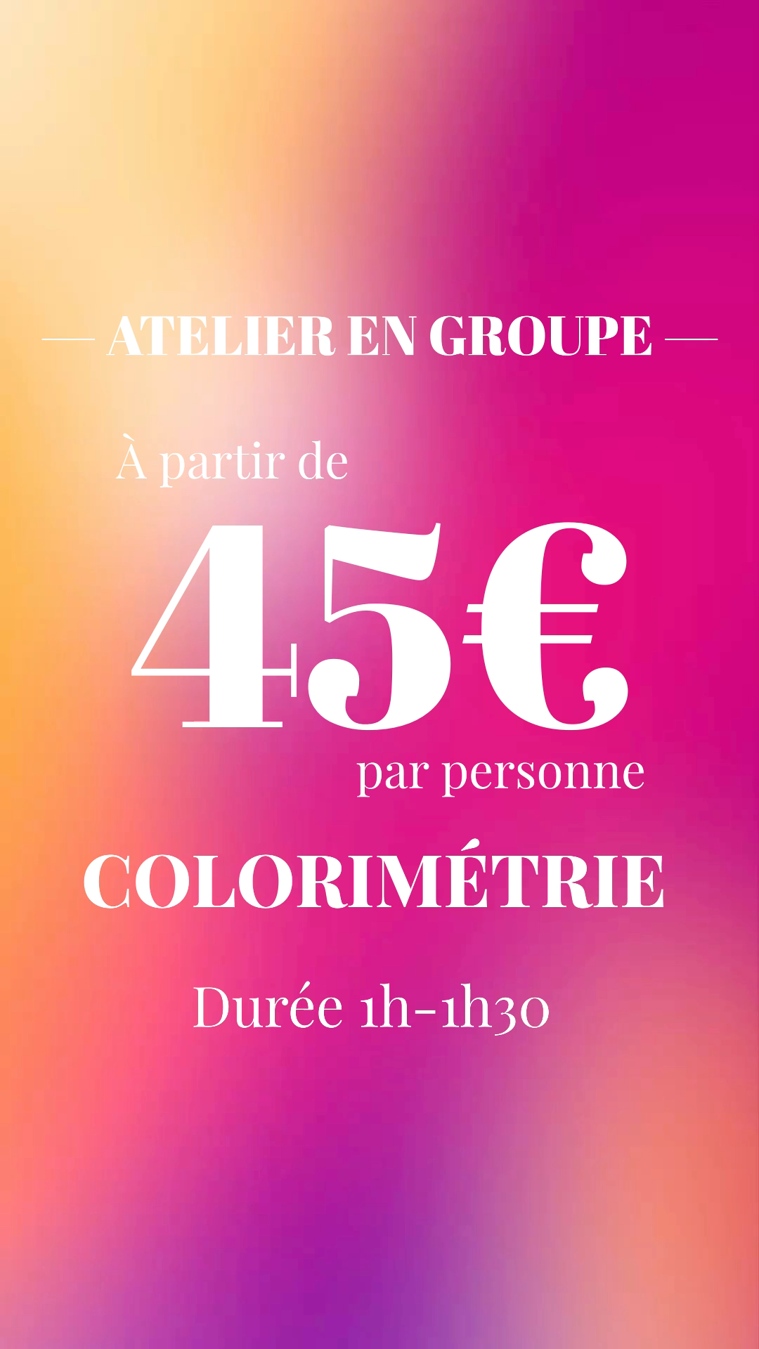 Atelier en groupe COLORIMÉTRIE