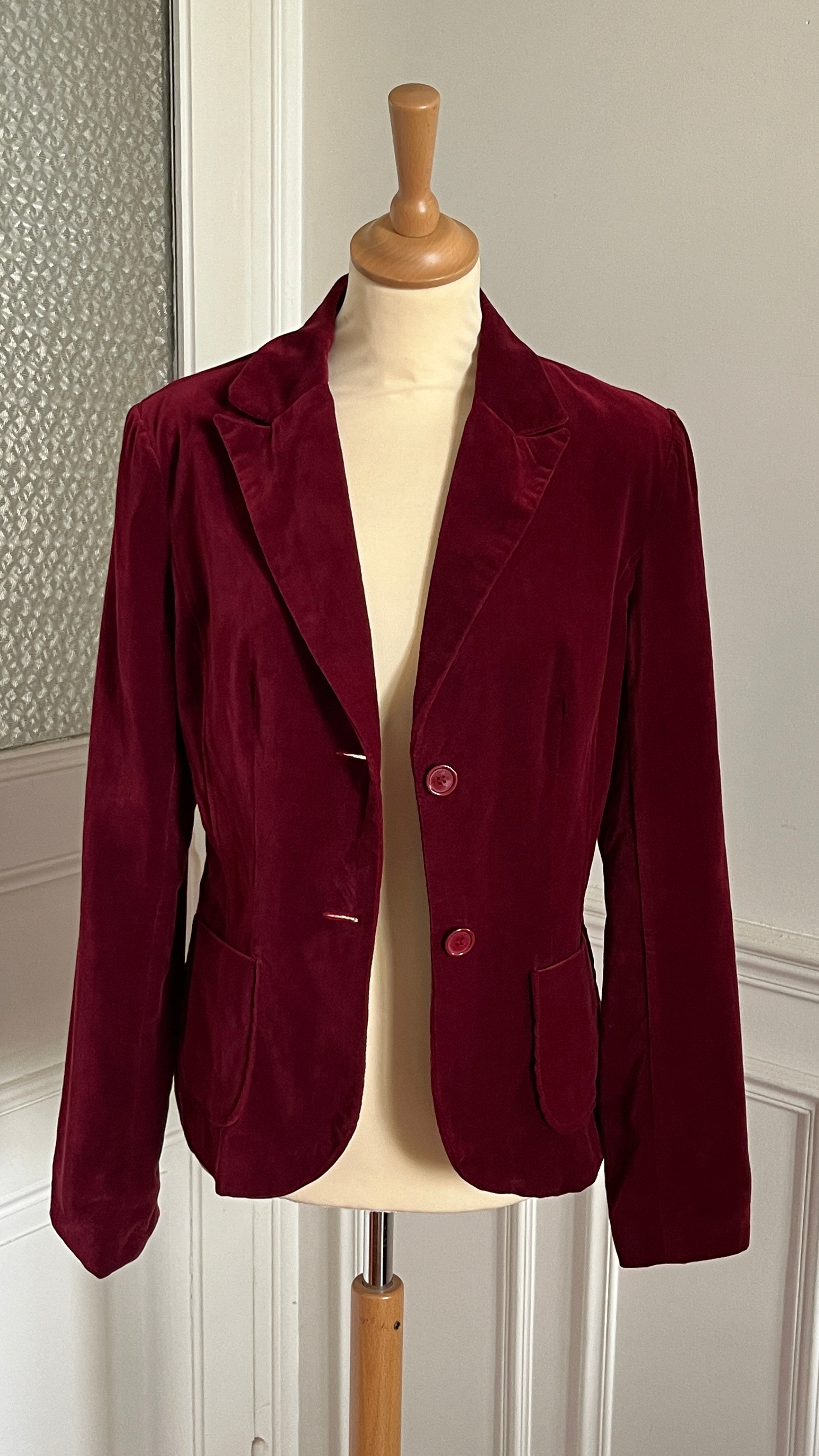 Blazer velours bordeaux - Du 38 au 42