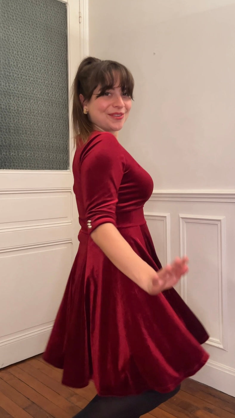 Robe velours patineuse - Taille 38