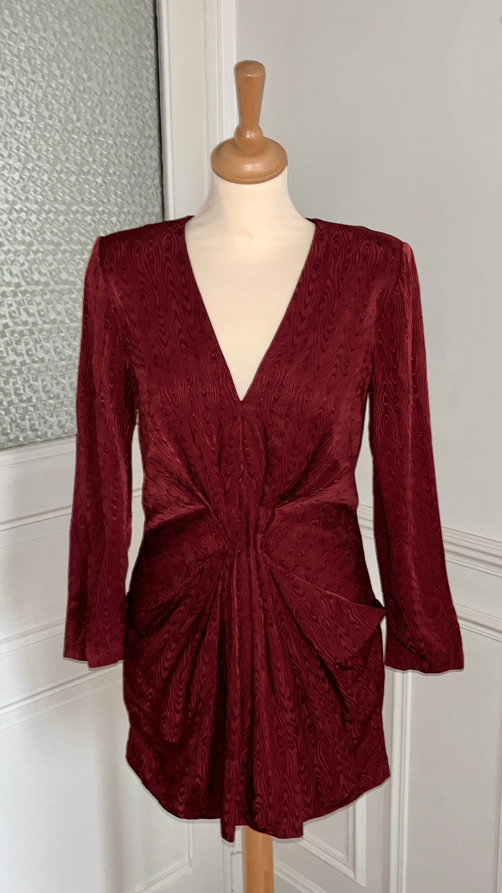Robe bordeaux faite main - Taille 40