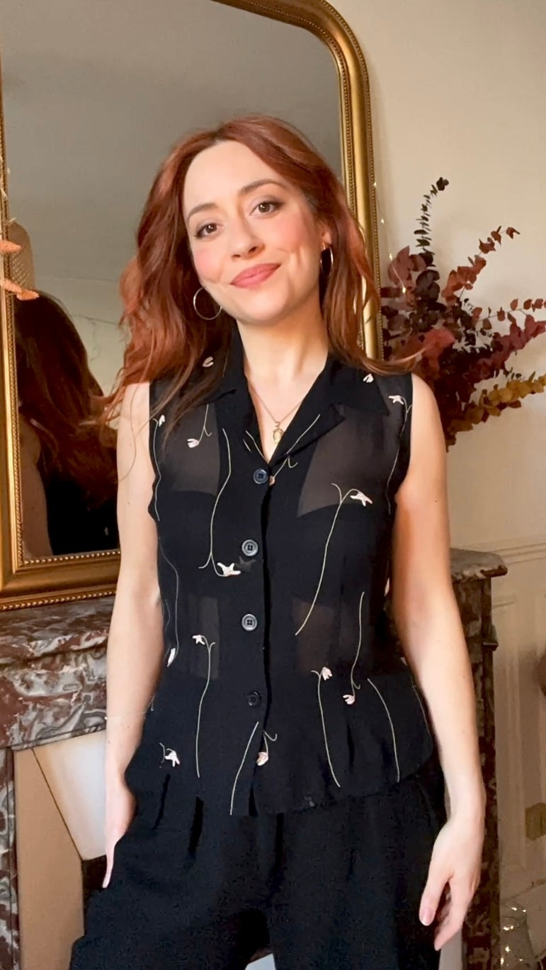 Top transparent noir - Taille 38