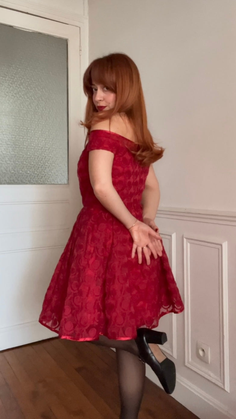 Robe organza rouge - Taille 38/40