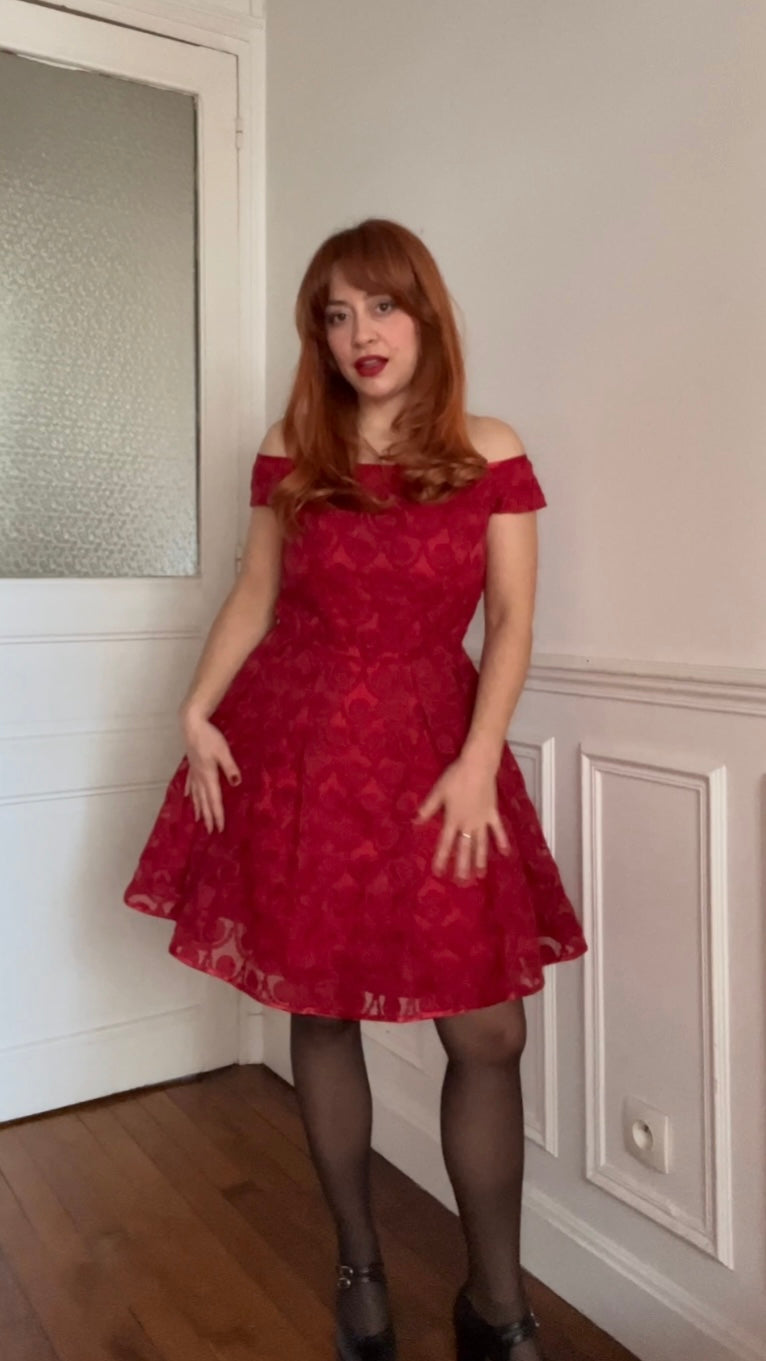 Robe organza rouge - Taille 38/40