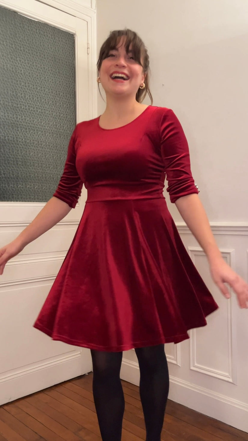Robe velours patineuse - Taille 38