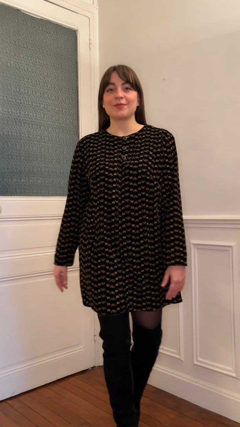 Robe noire velours - Du 38 au 46