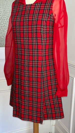 Robe chasuble tartan 90's - Du 38 au 42