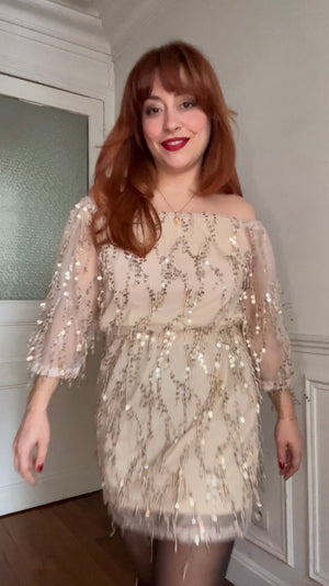 Robe champagne à sequins - Du 40 au 44