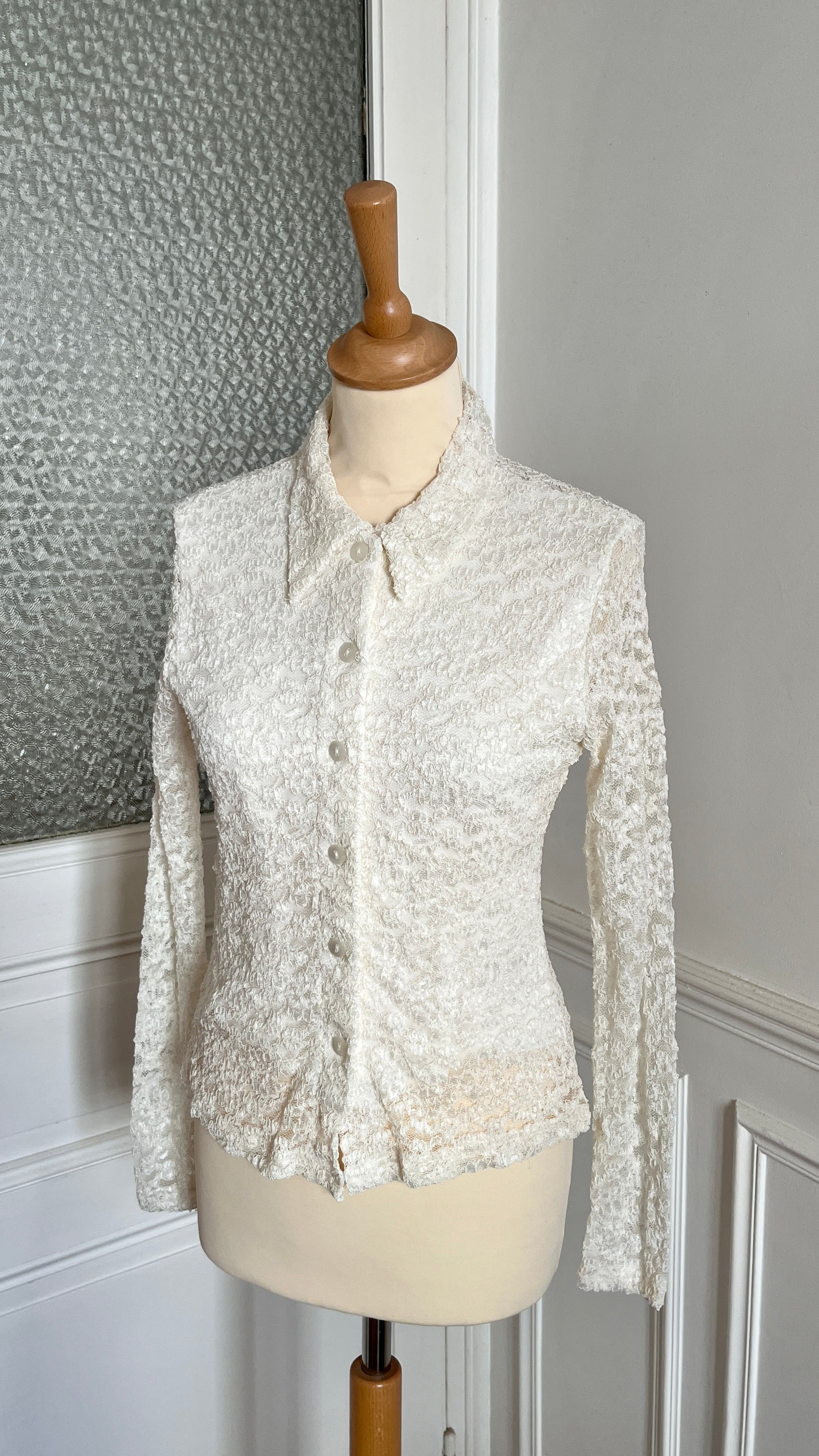 Chemisier dentelle crème - Du 34 au 42