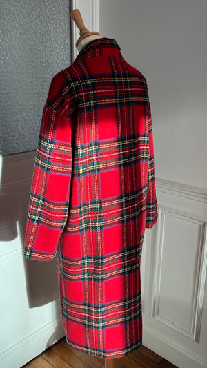 Manteau long tartan - Du 38 au 48