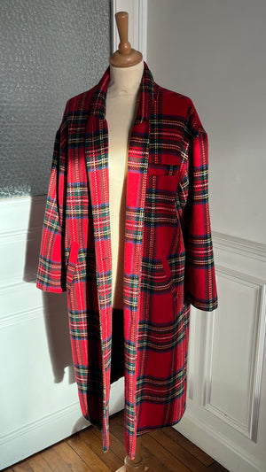 Manteau long tartan - Du 38 au 48