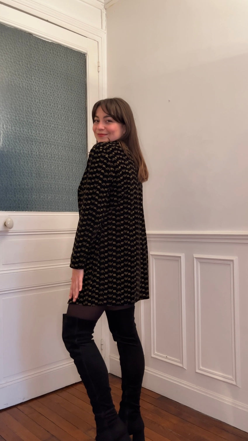 Robe noire velours - Du 38 au 46