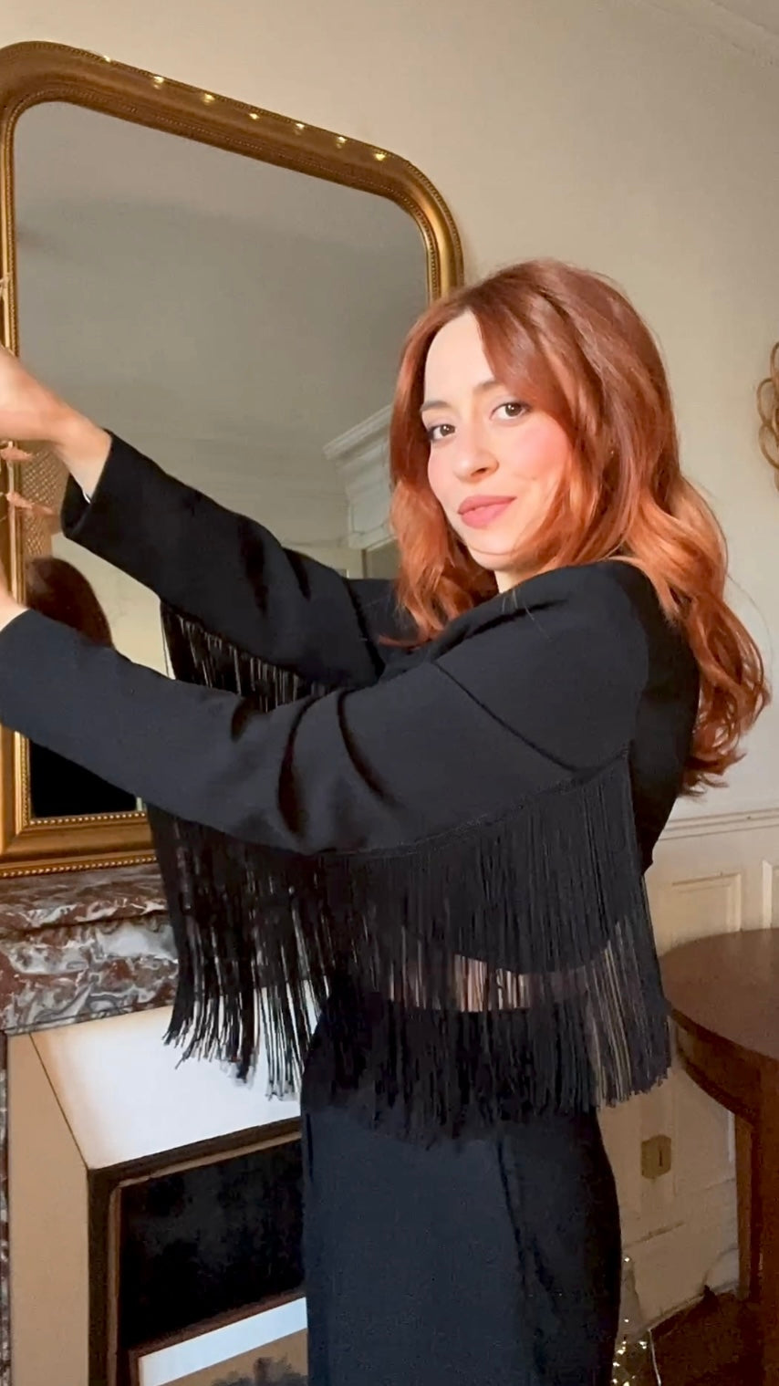 Blazer court à franges - Du 36 au 42