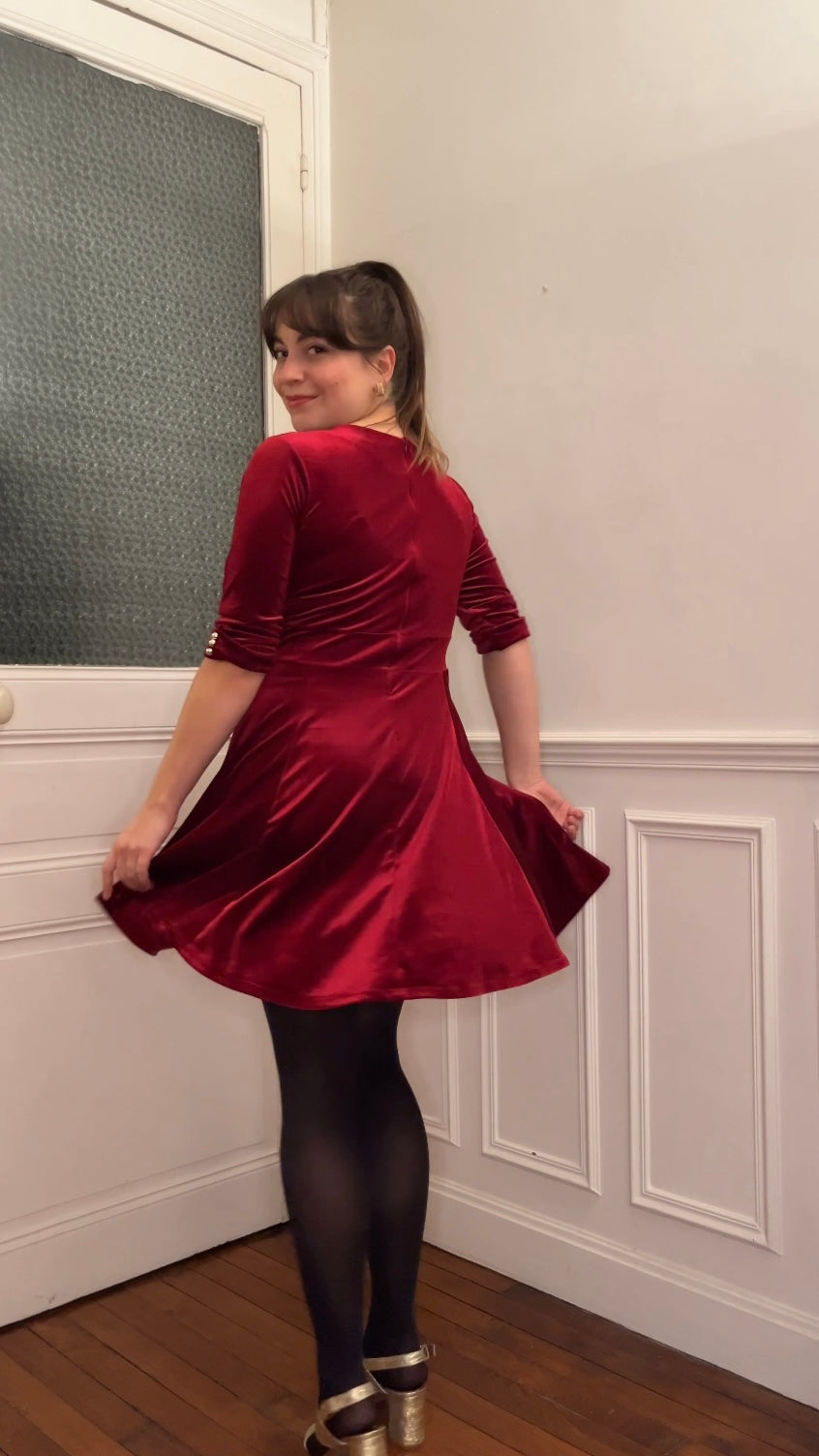 Robe velours patineuse - Taille 38