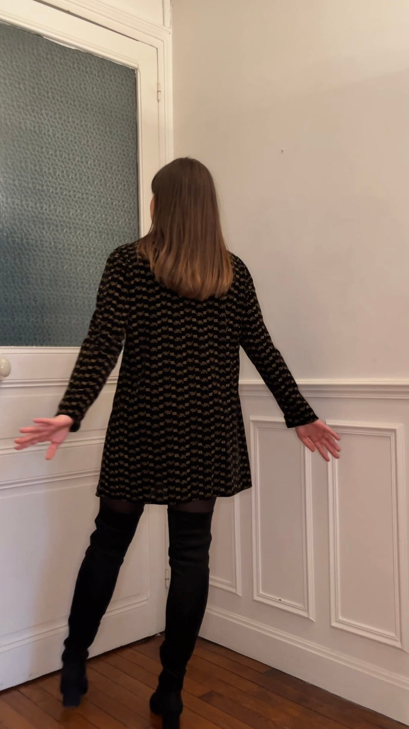 Robe noire velours - Du 38 au 46