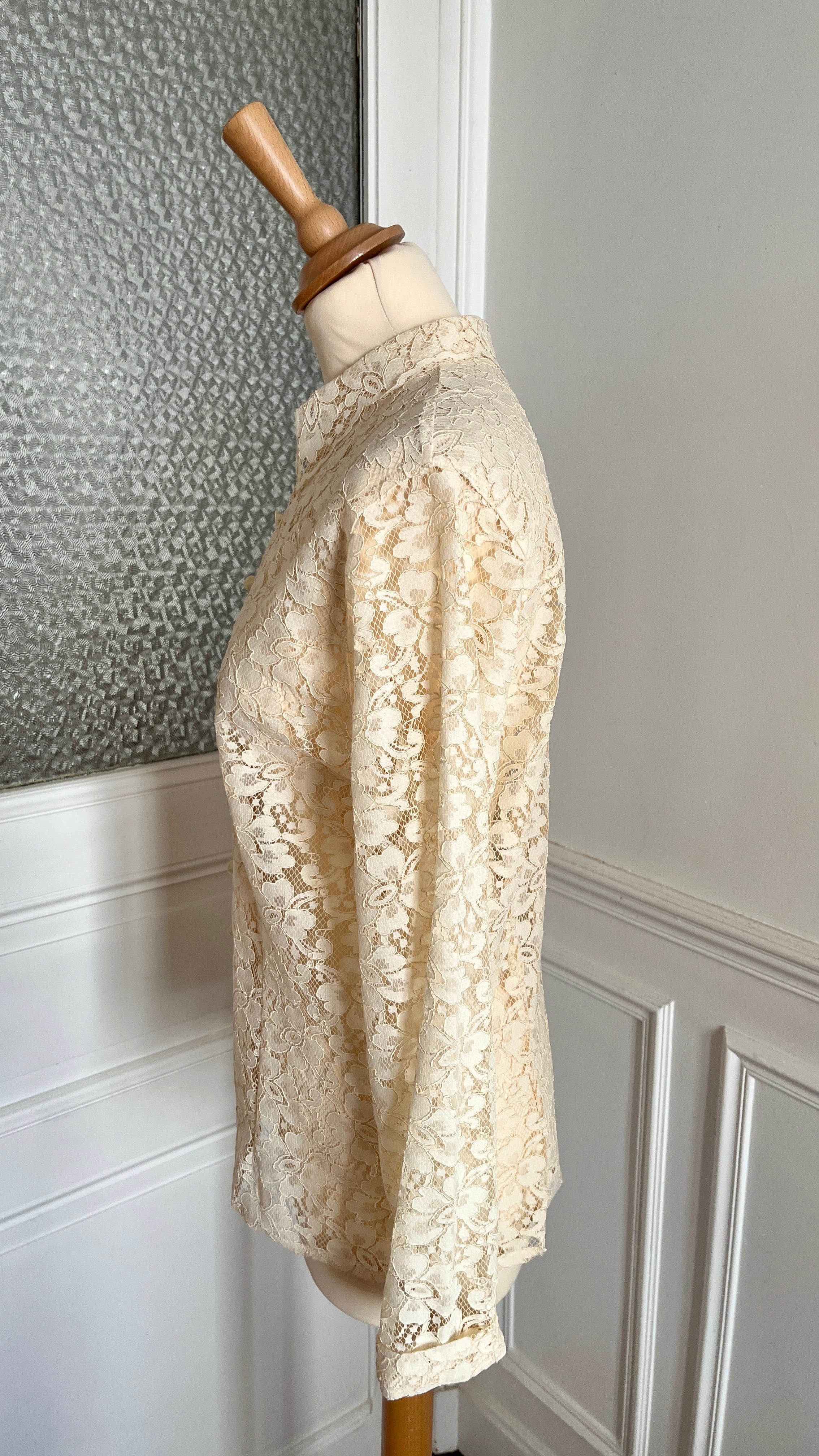 Chemisier dentelle vanille - Du 38 au 42