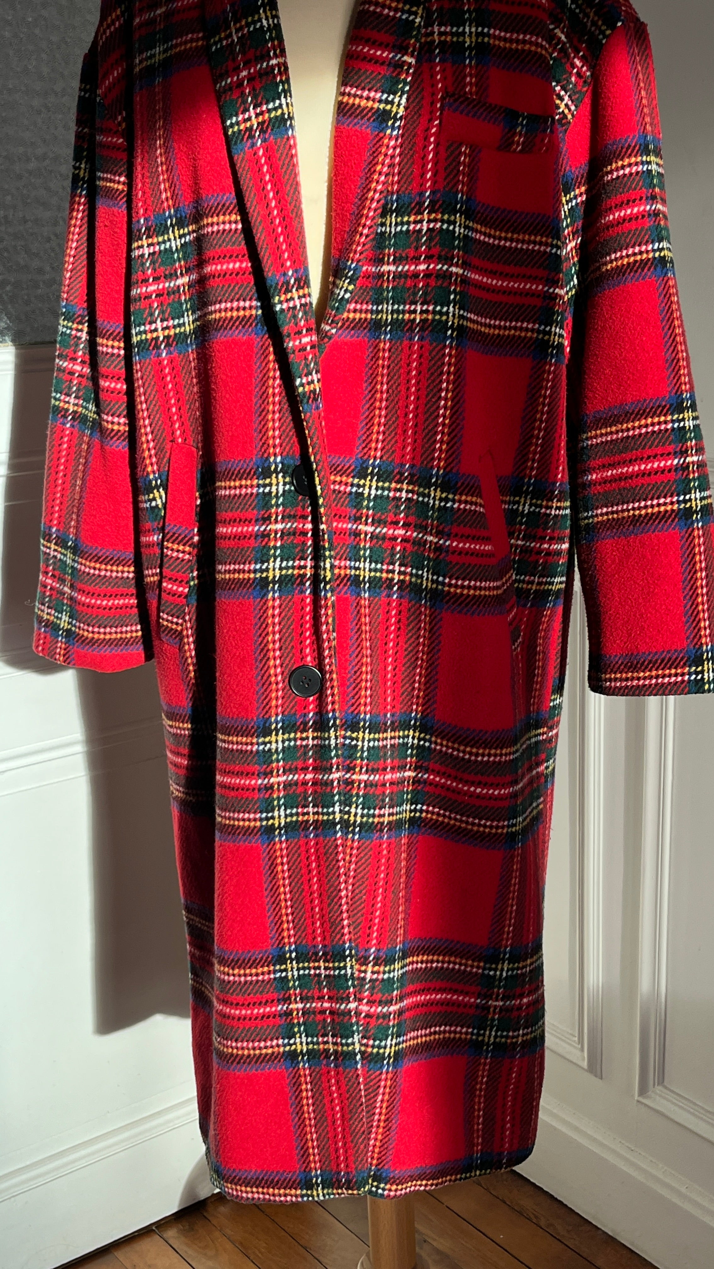 Manteau long tartan - Du 38 au 48