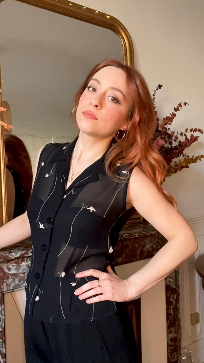 Top transparent noir - Taille 38