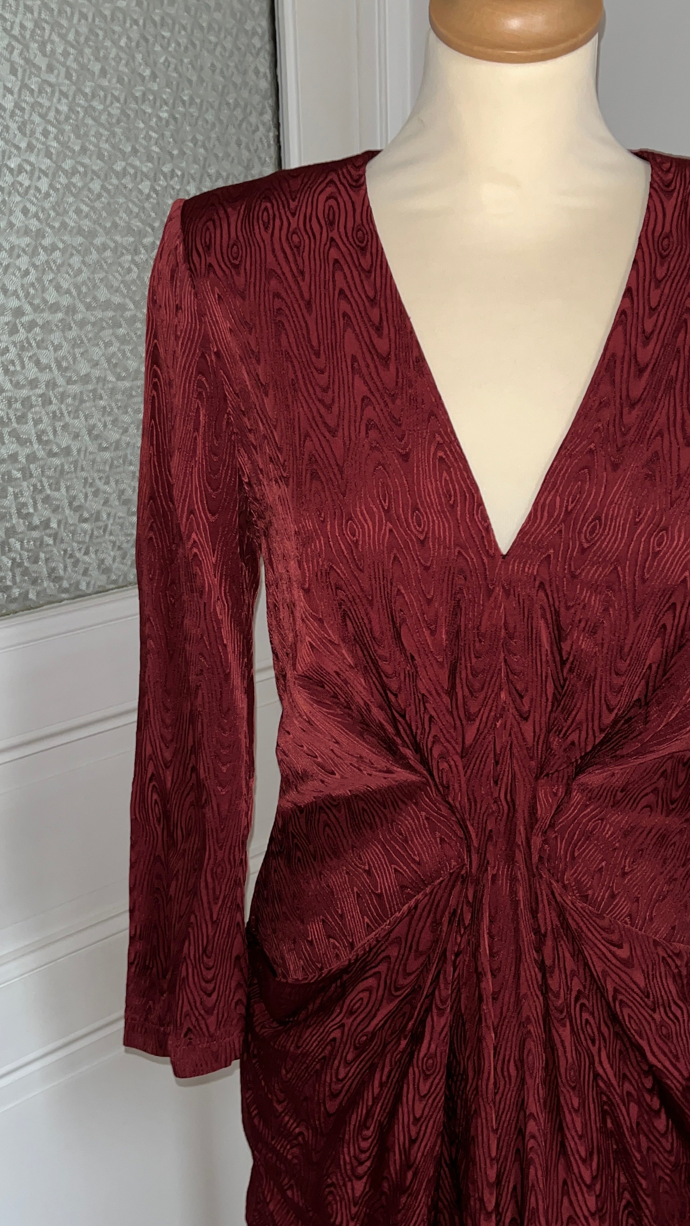 Robe bordeaux faite main - Taille 40