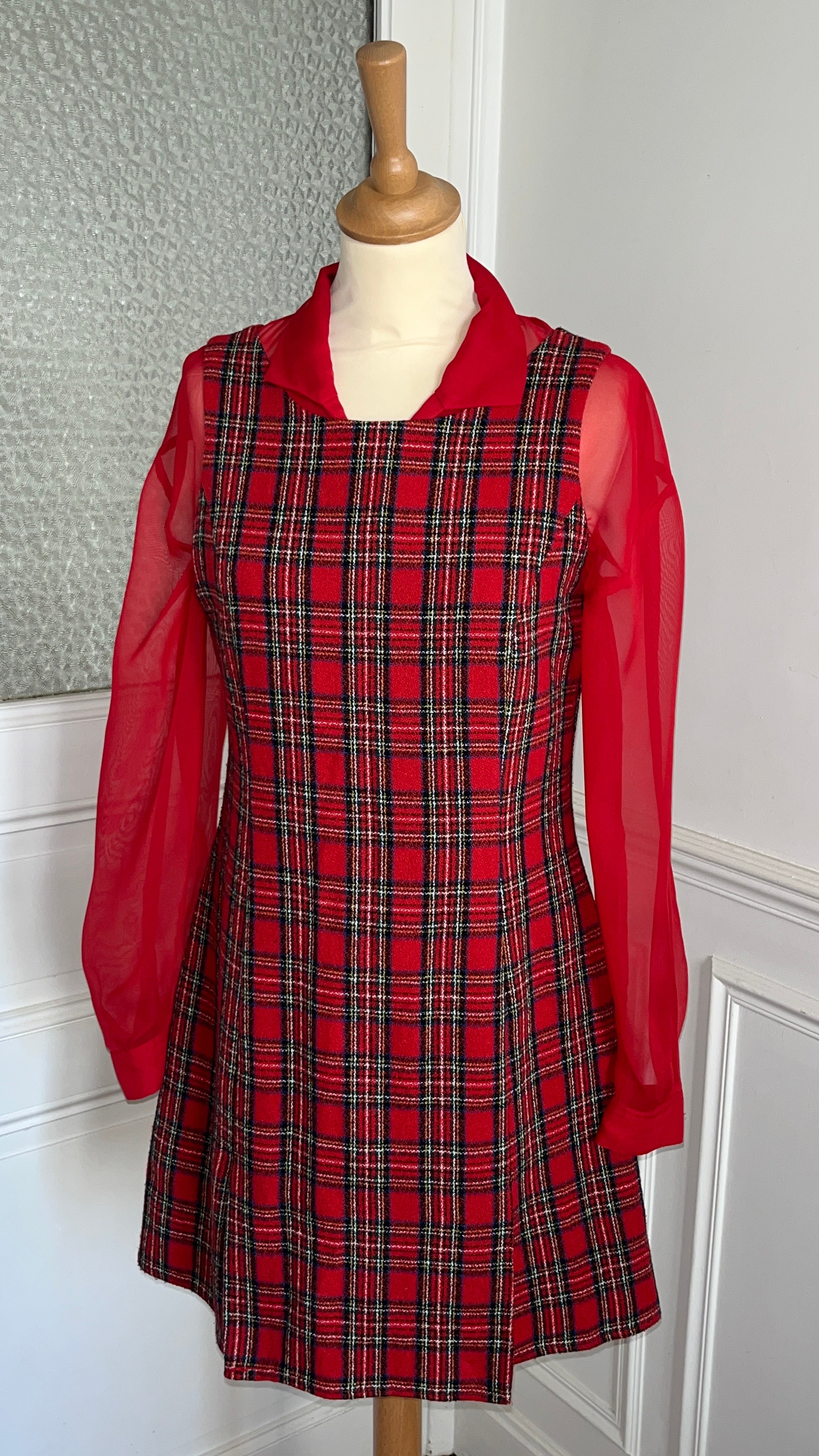 Robe chasuble tartan 90's - Du 38 au 42